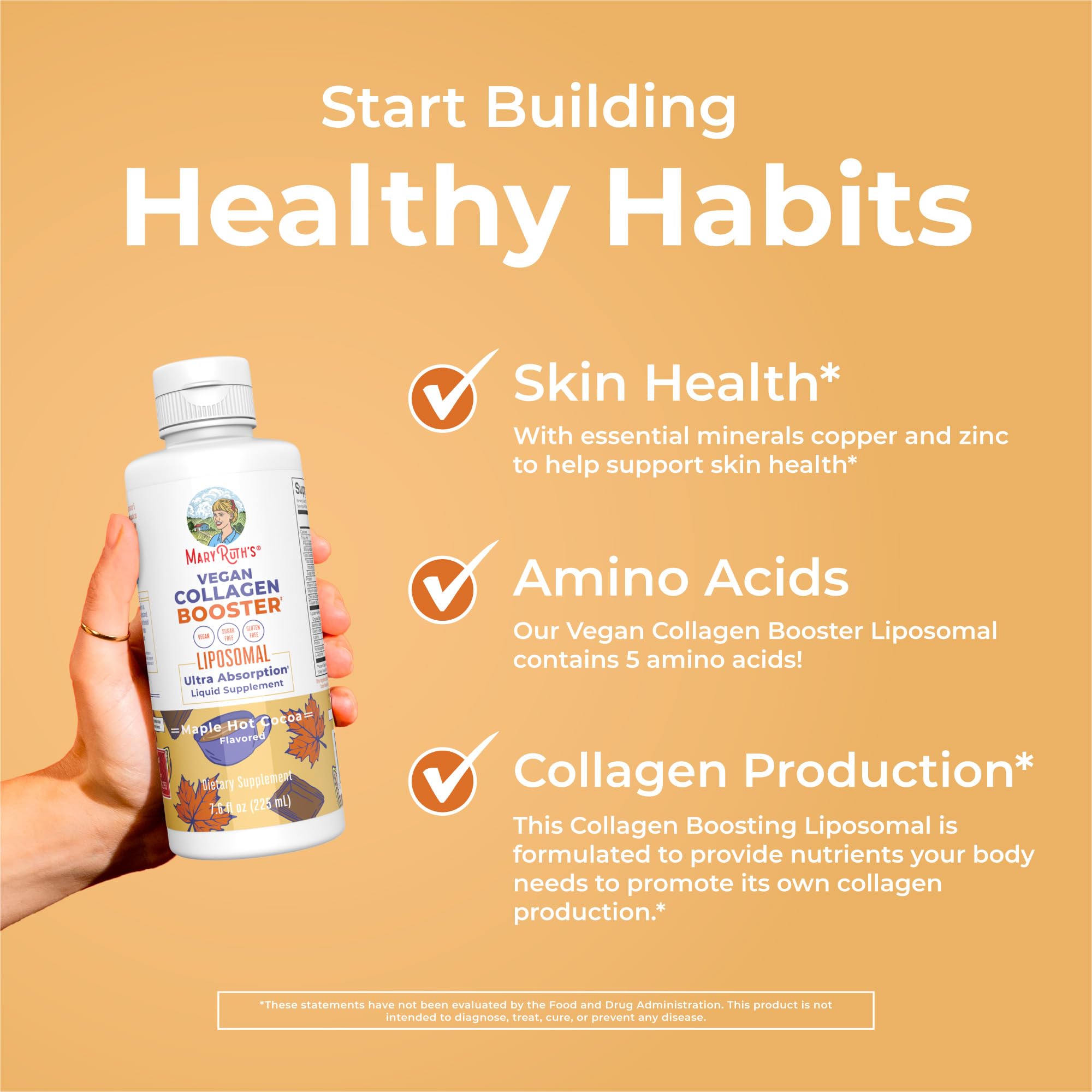Serving suggestion of MARYRUTH'S Vegan Collagen support Liposomal