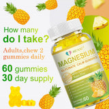 Serving suggestion of MENXI Magnesium Gummies with fresh pineapple