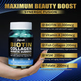 Serving suggestion of Zipvit Biotin Collagen Gummies