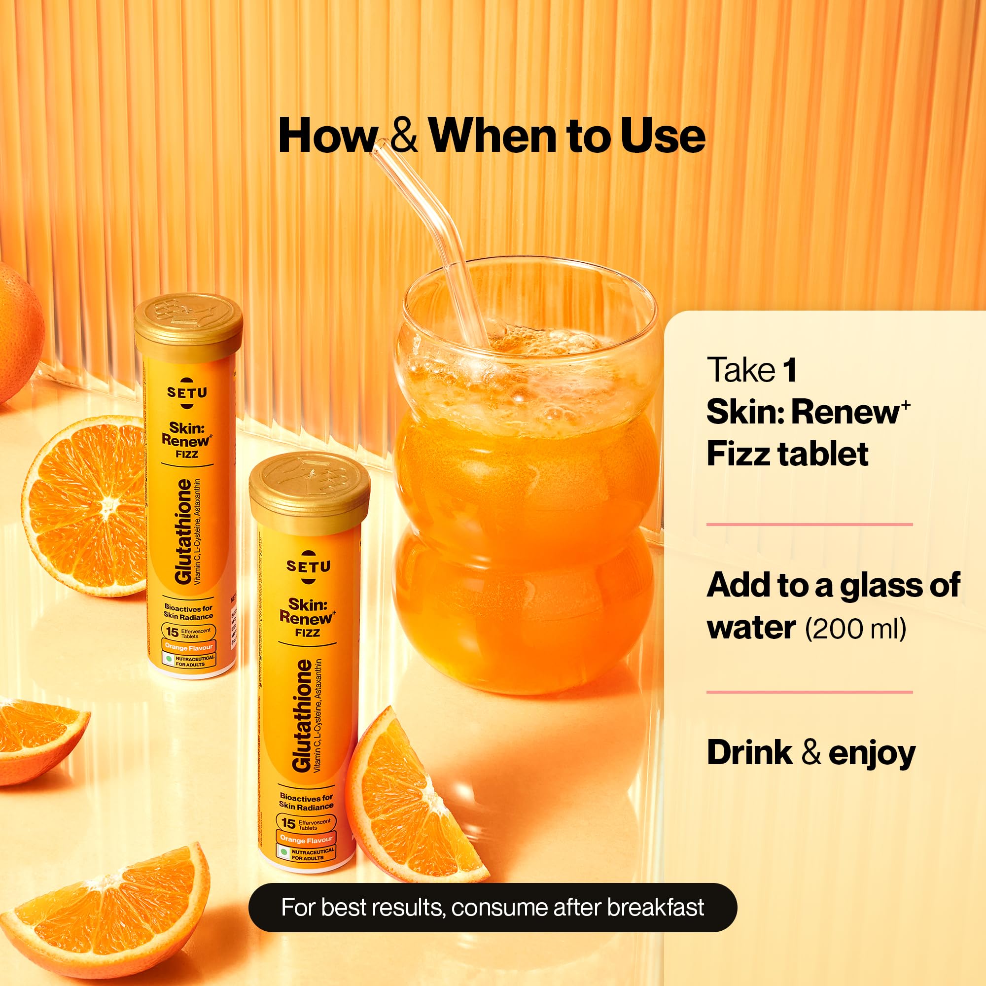SETU Glutathione Effervescent Tablets lifestyle scene
