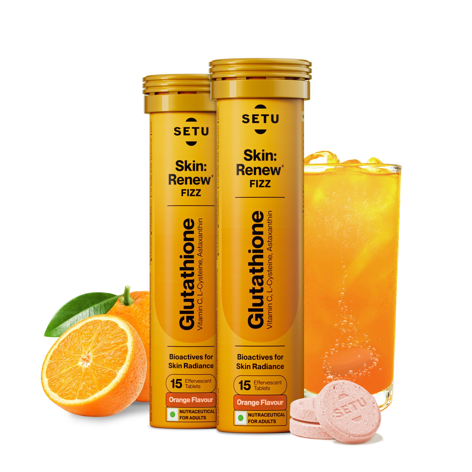 SETU Glutathione Effervescent Tablets packaging front view