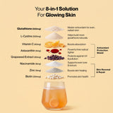 SETU Glutathione Effervescent Tablets with a glass of water