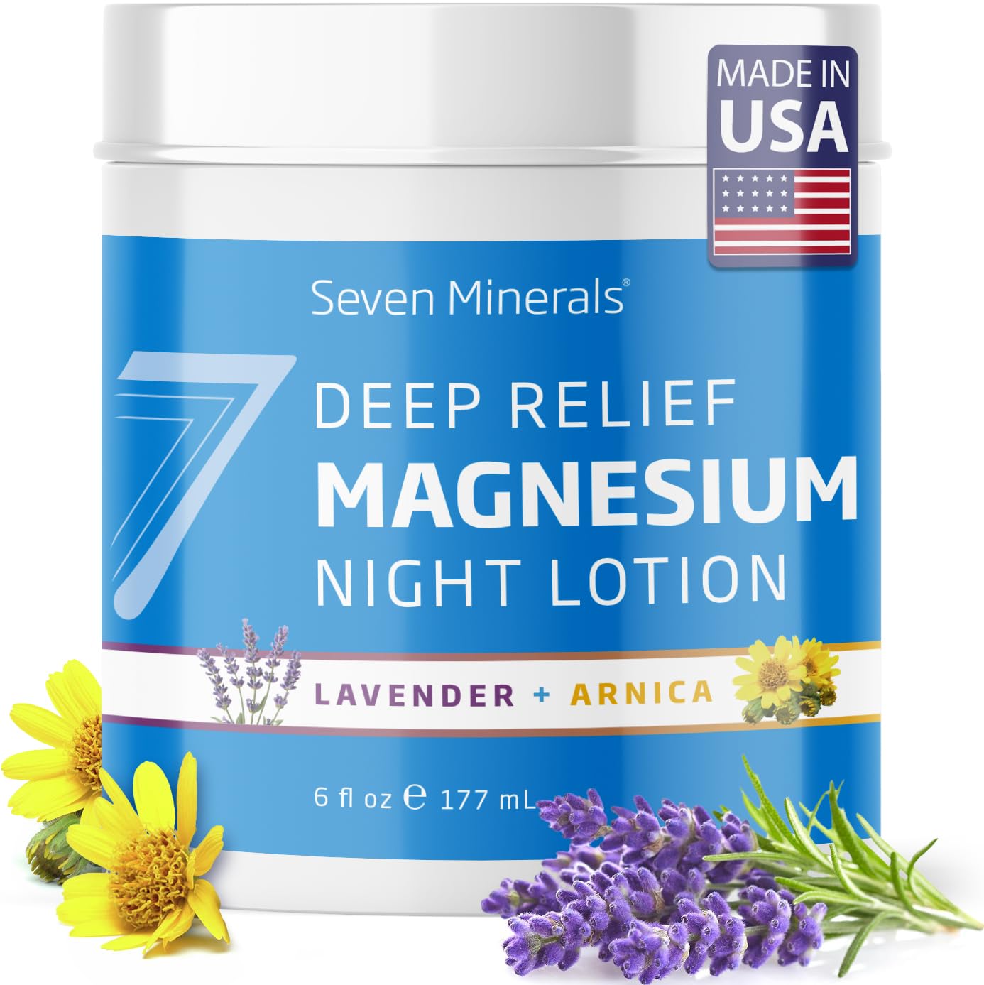 Seven Minerals Deep Relief Magnesium Night Lotion 177mL front view