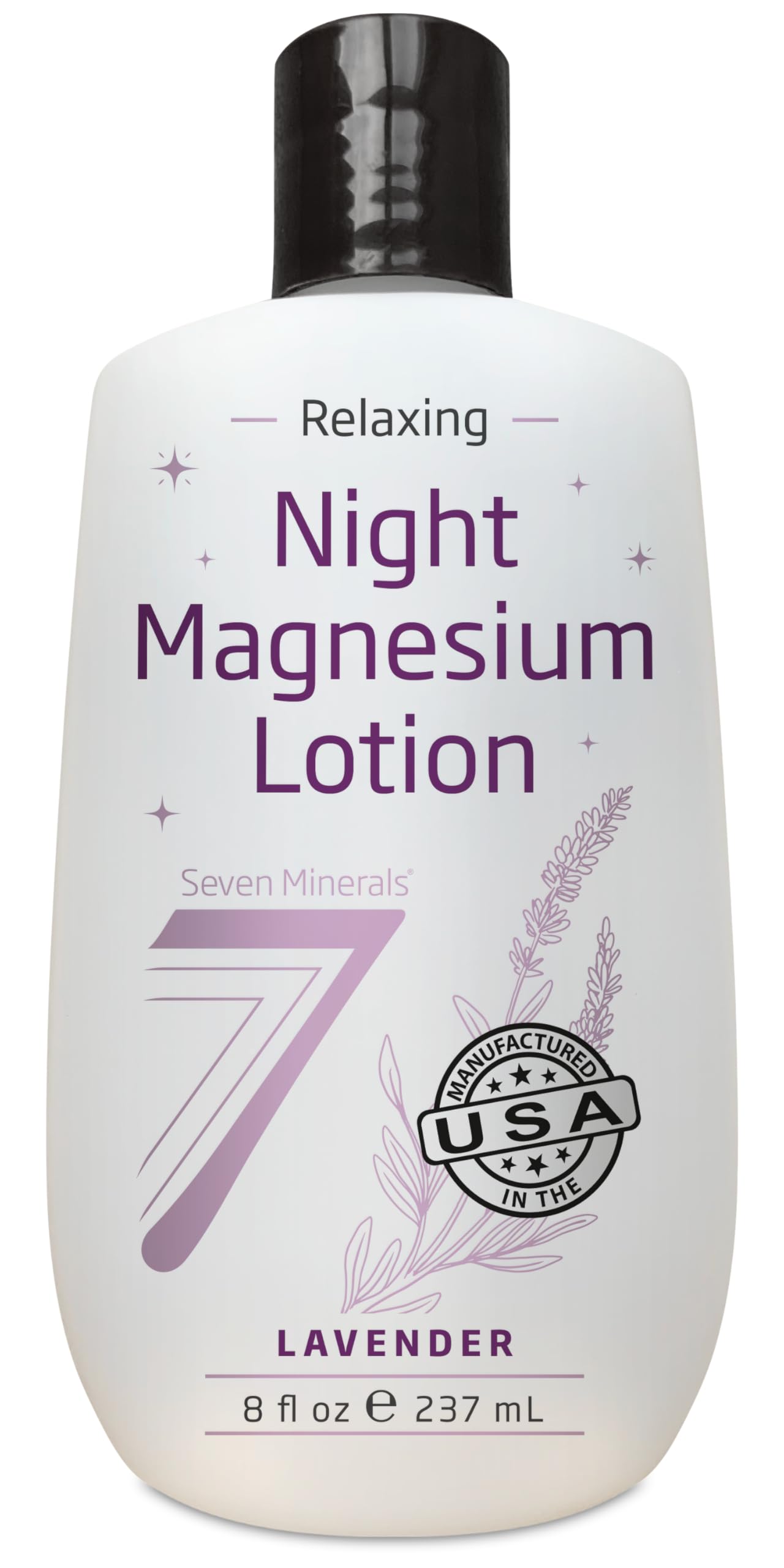 Seven Minerals Lavender Magnesium Lotion front view 227g