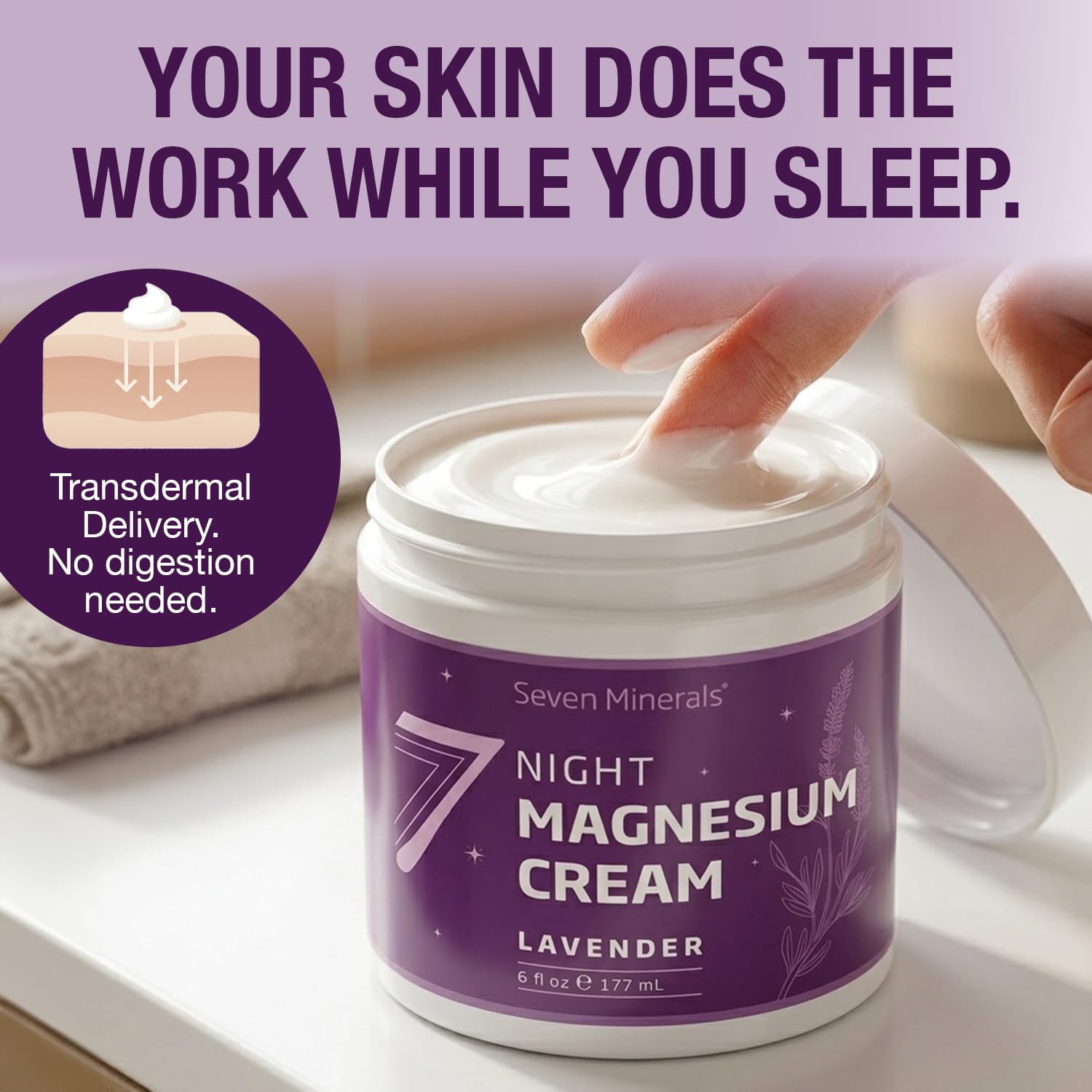 Seven Minerals Night Magnesium Cream Lavender ingredients list