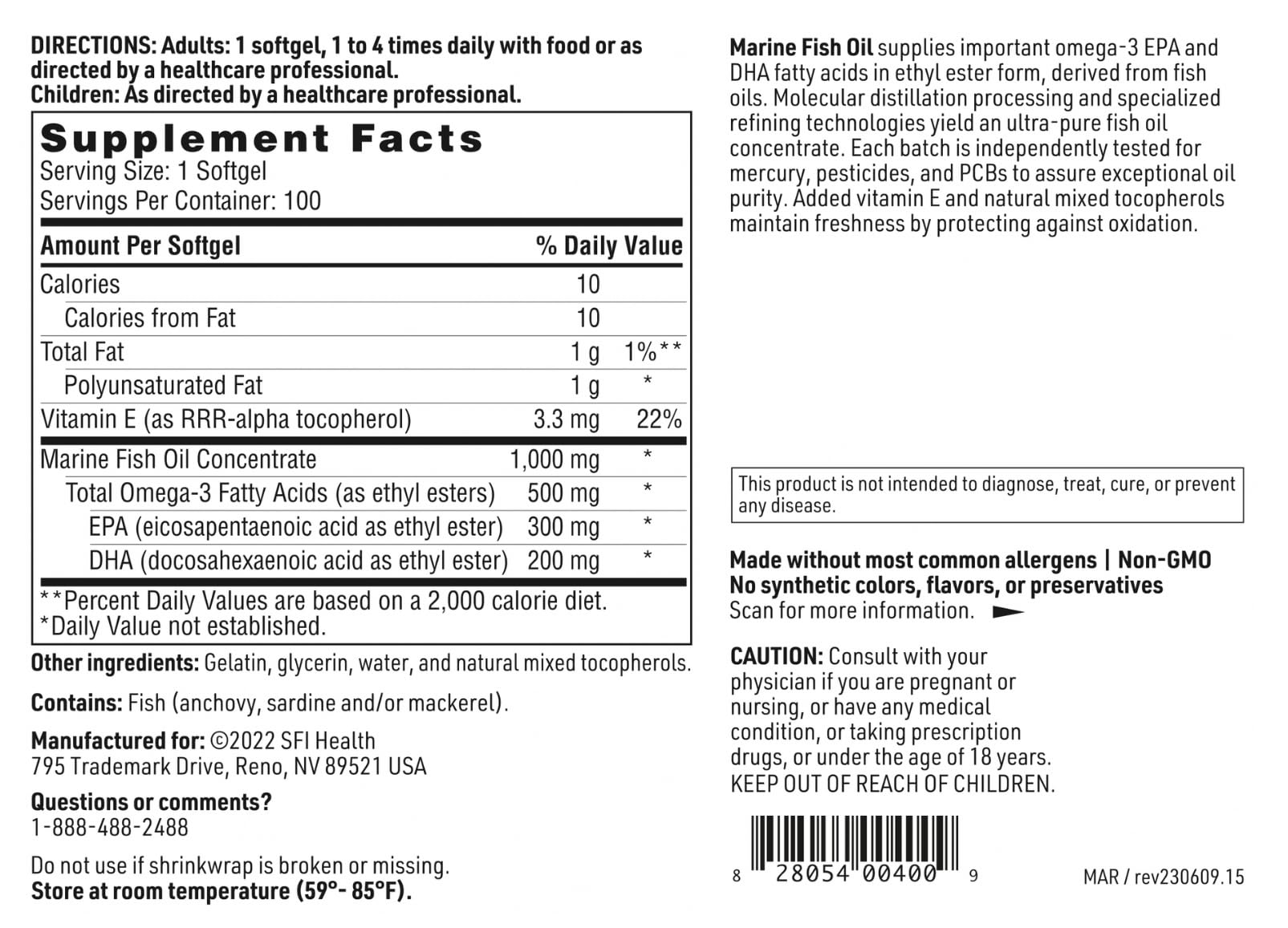 SFI Health Fish Oil Softgels with natural lemon flavour
