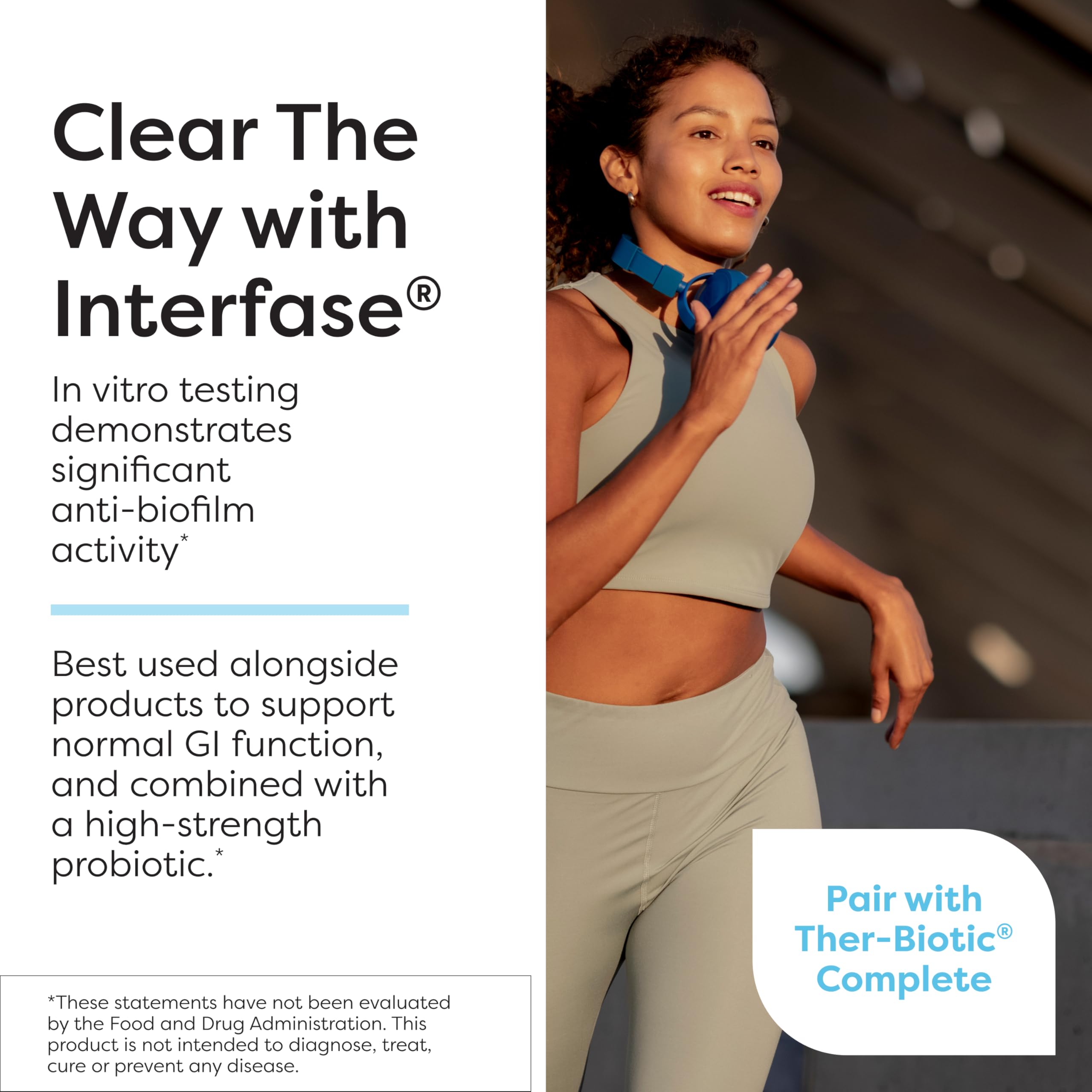 SFI Health Ther-Biotic Interfase Plus back view with ingredient list