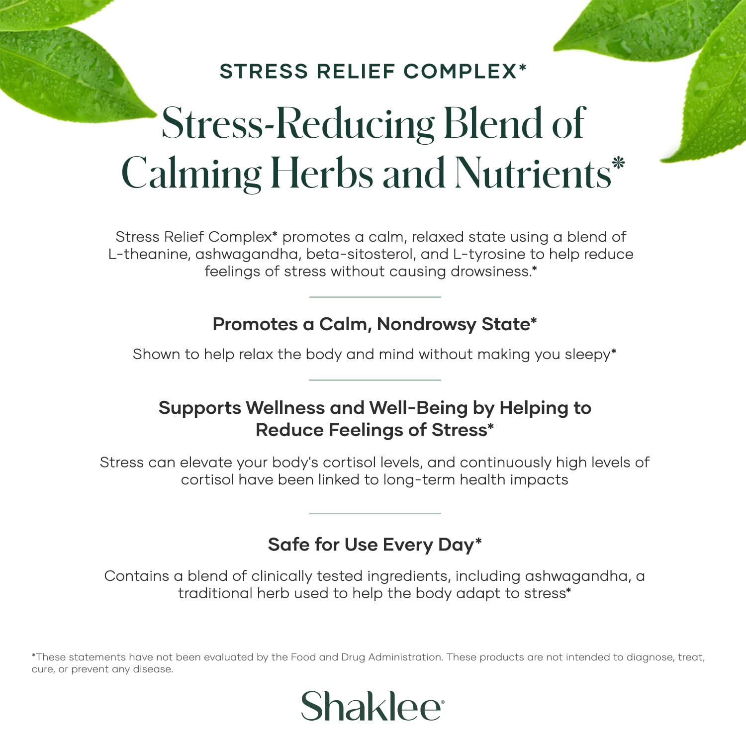 Shaklee Calming Blend Supplement ingredients list