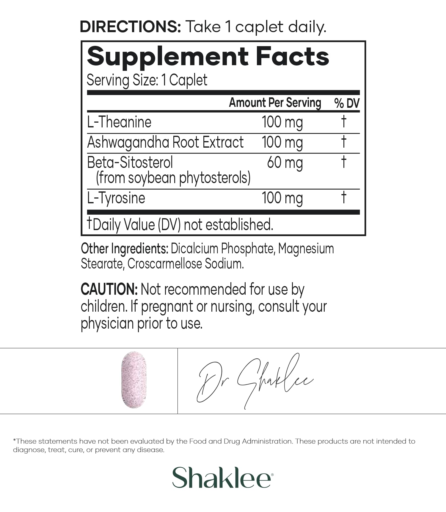 Shaklee Calming Blend Supplement side view packaging
