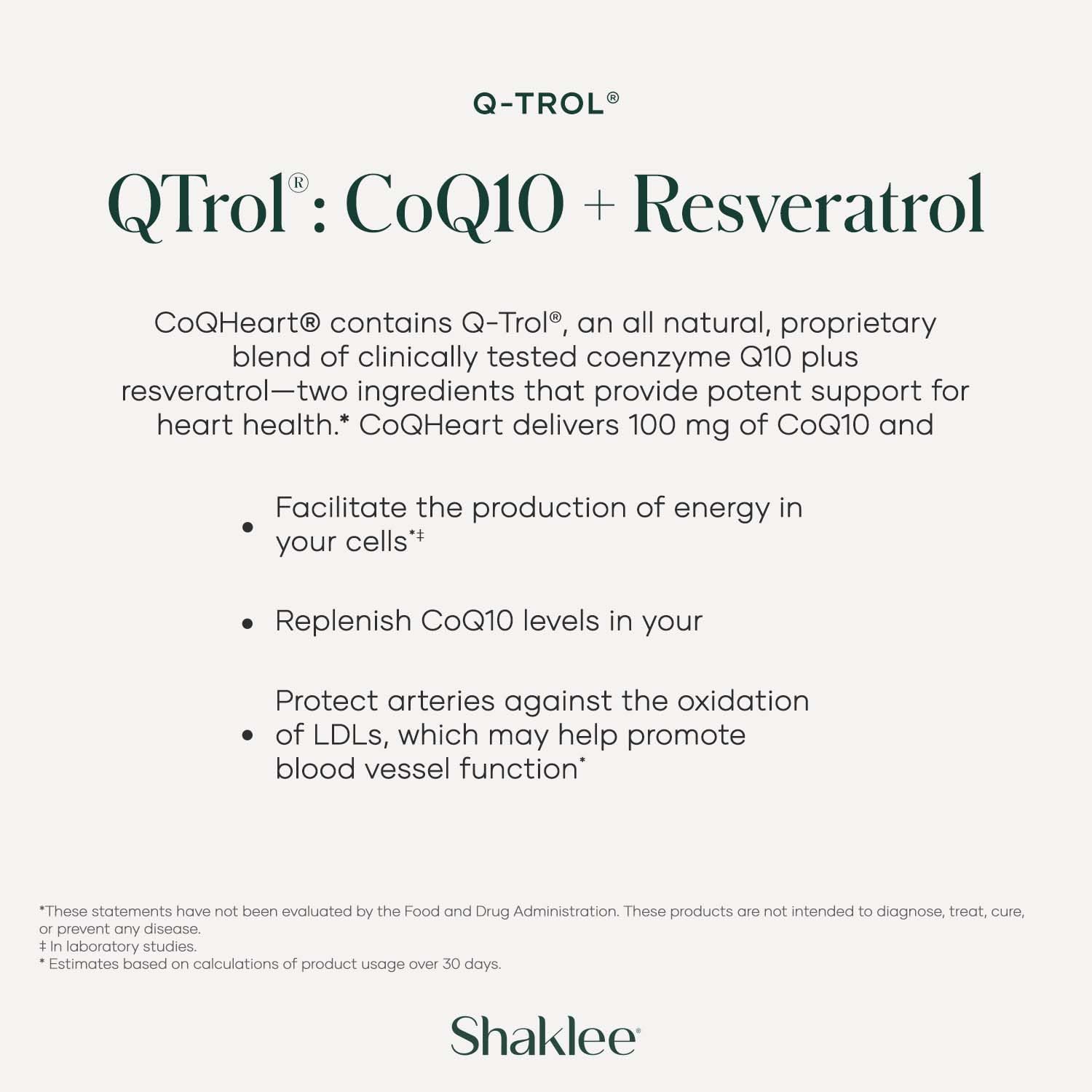 Shaklee CoQHeart with Q-Trol softgels on a table