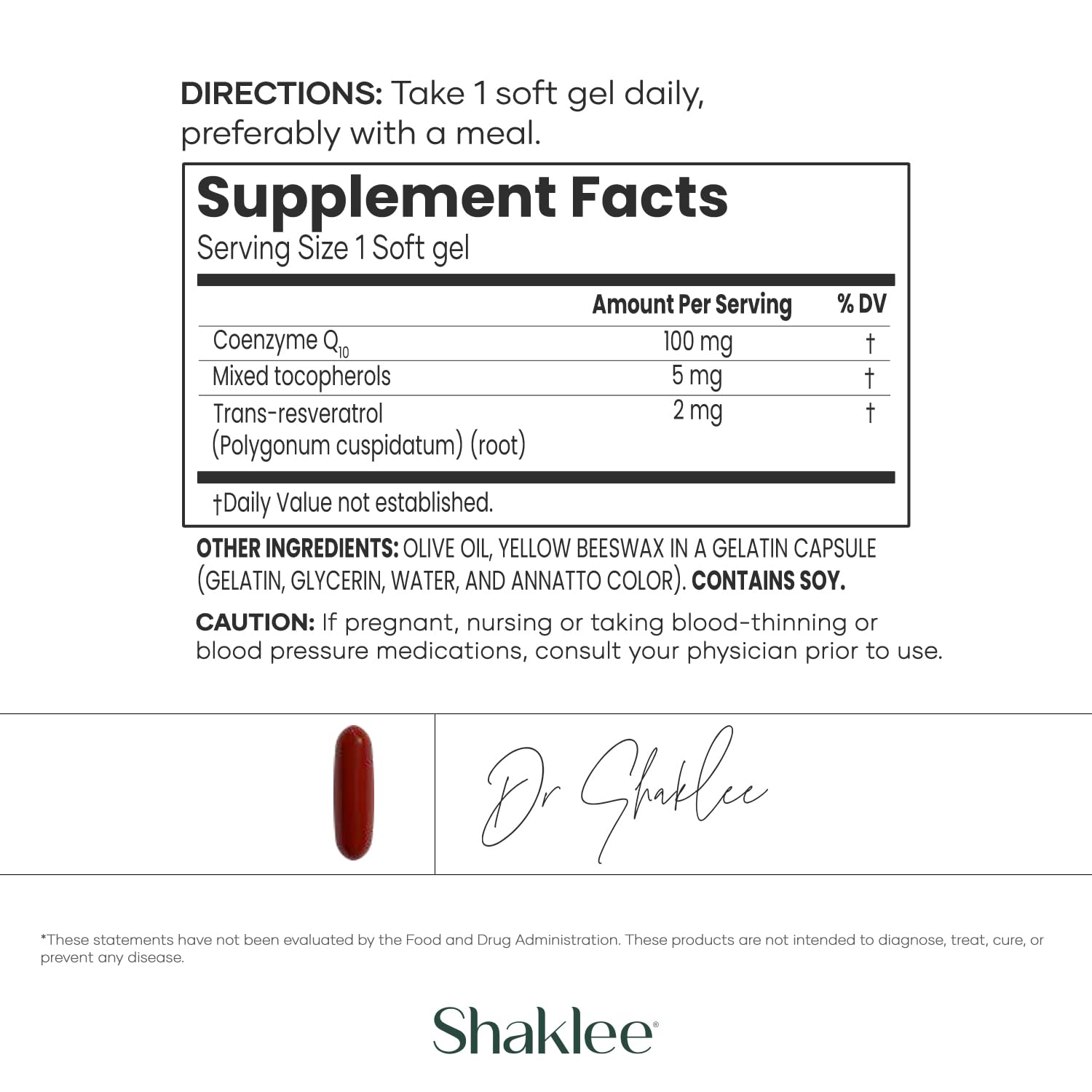 Shaklee CoQHeart with Q-Trol softgels packaging