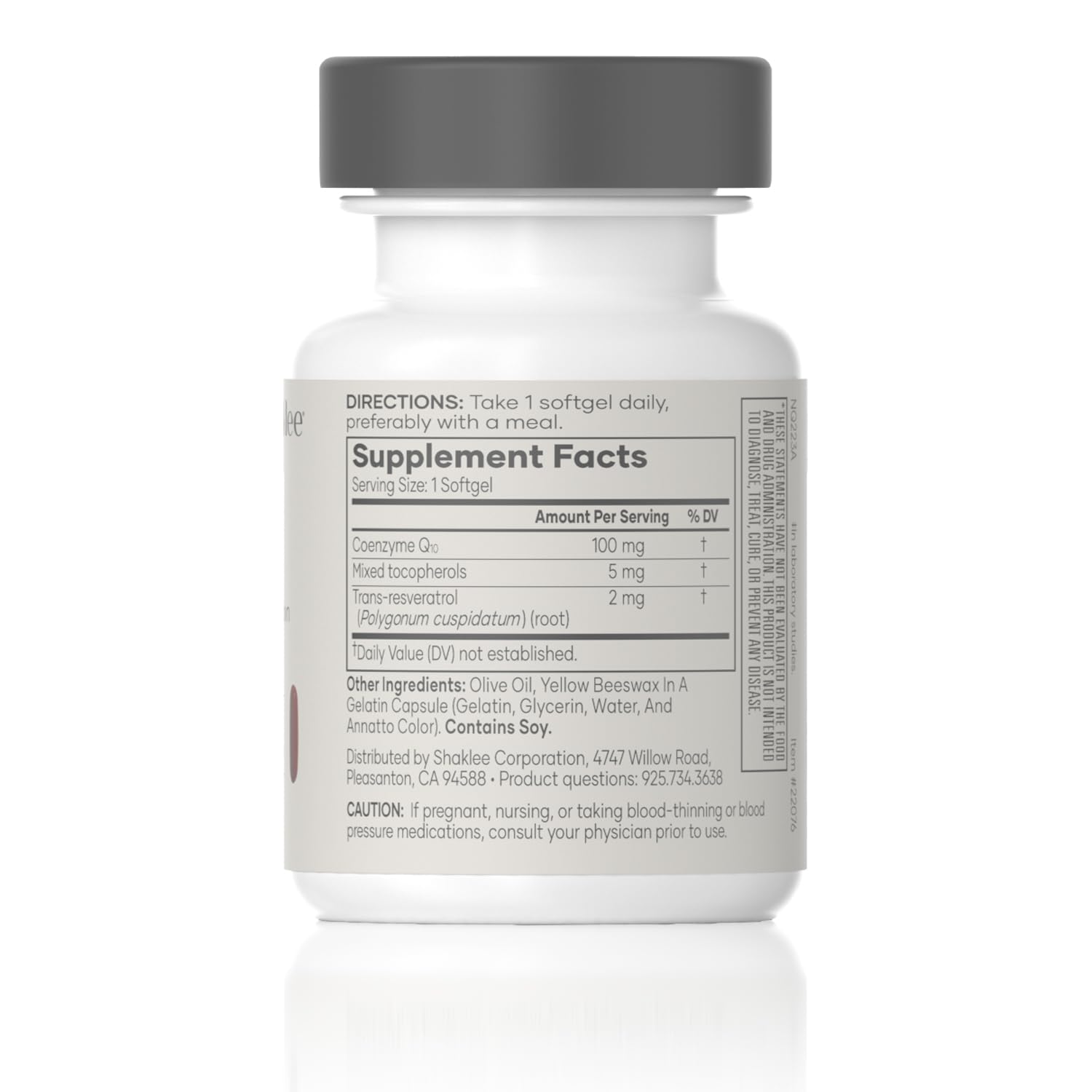 Shaklee CoQHeart with Q-Trol softgels side view