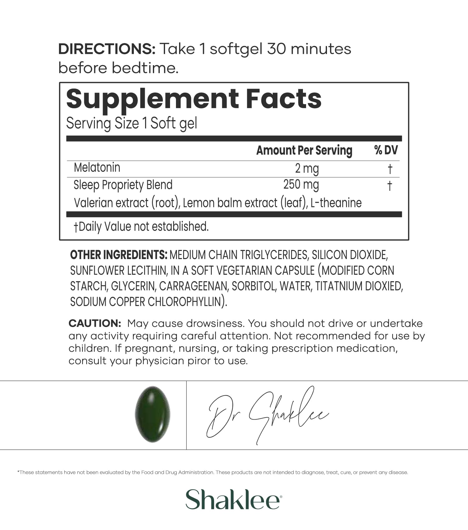 Shaklee Dream Serene Softgels close-up of softgel