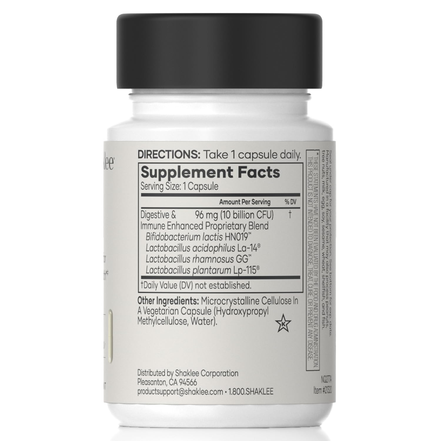 Shaklee Optiflora DI Probiotic 30g back view