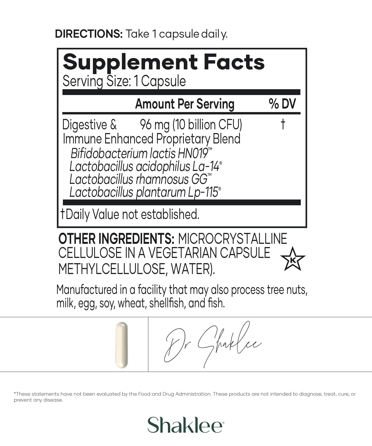 Shaklee Optiflora DI Probiotic 30g side view