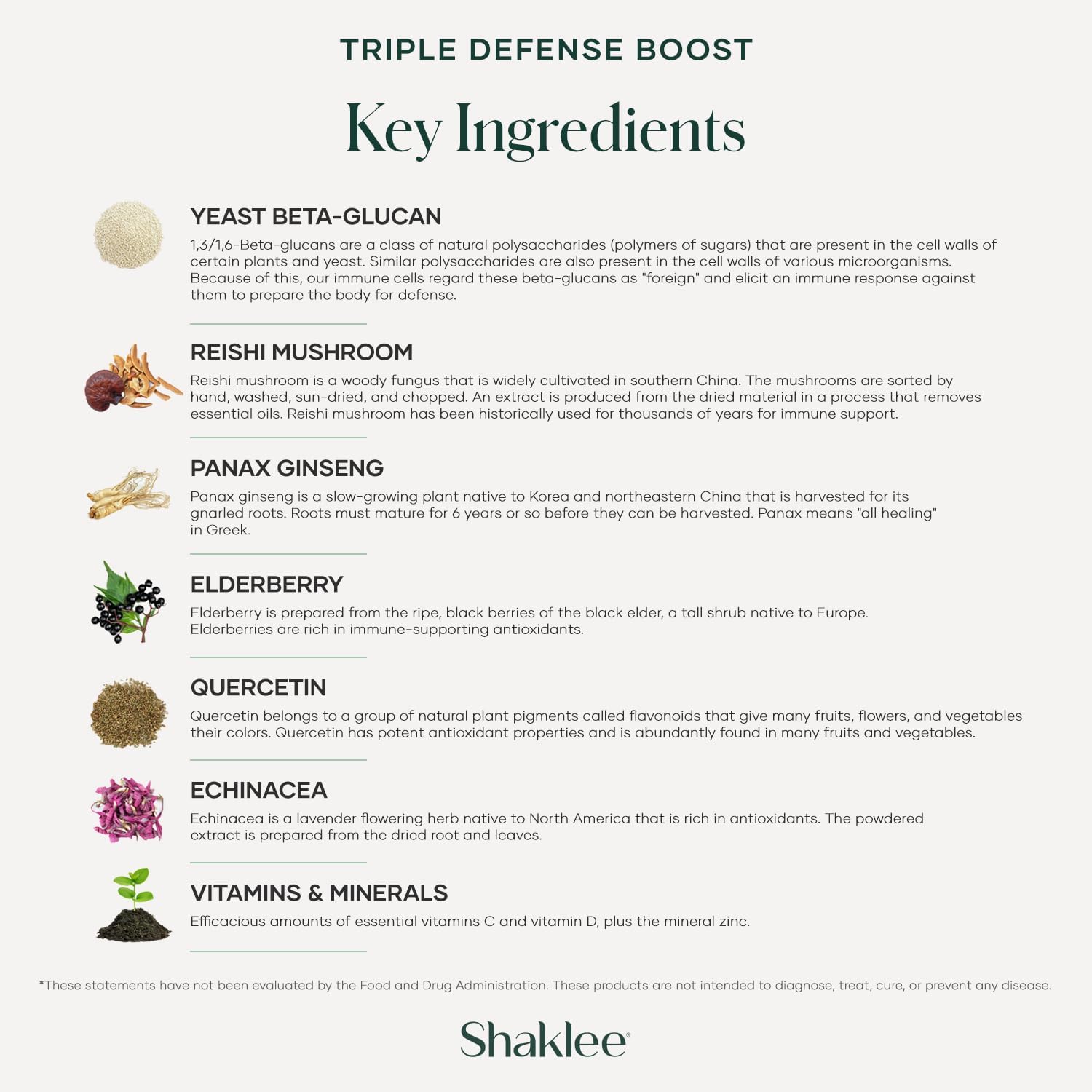 Shaklee Triple Defense support product label close-up