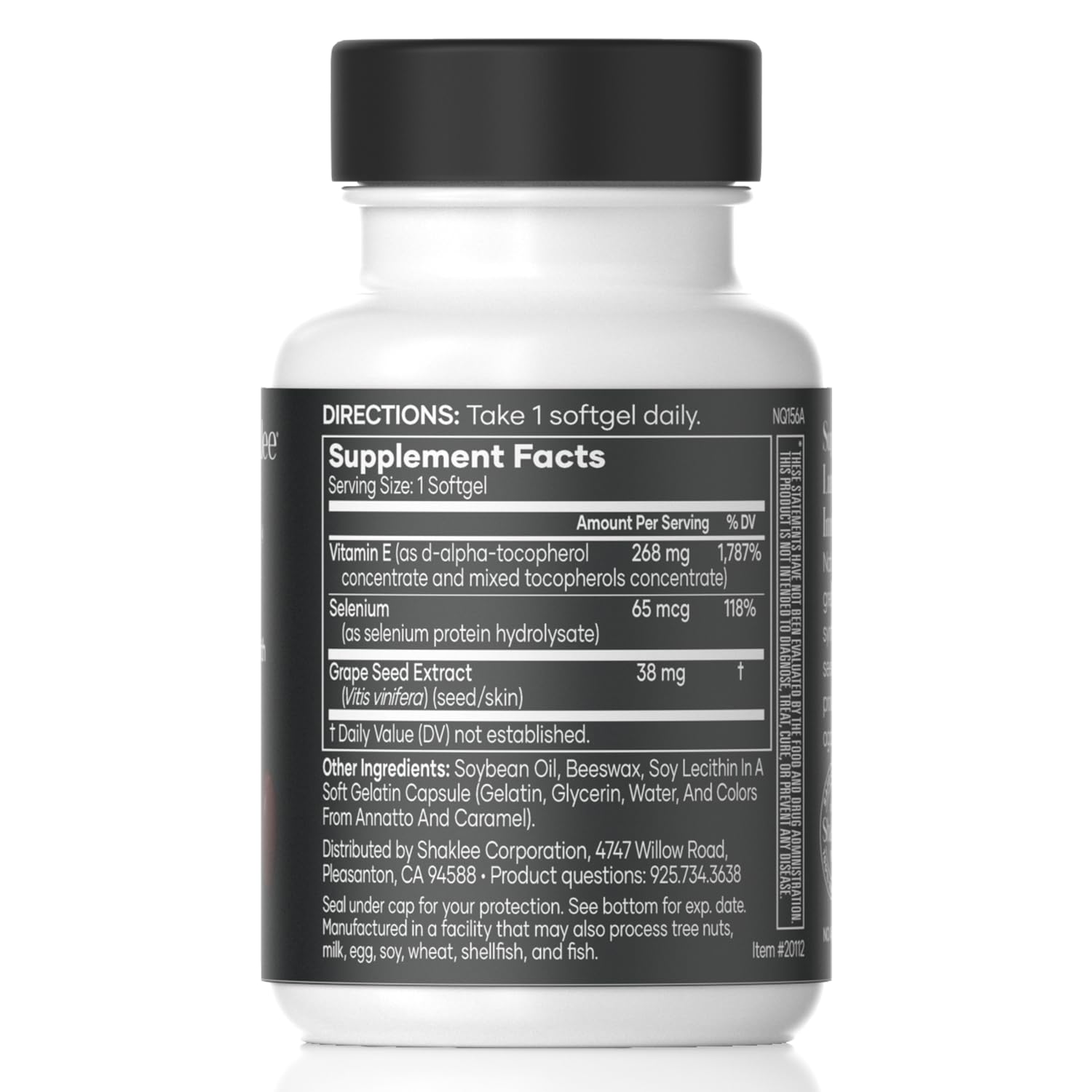 Shaklee Vita-E 400 IU Vitamin E Supplement side view