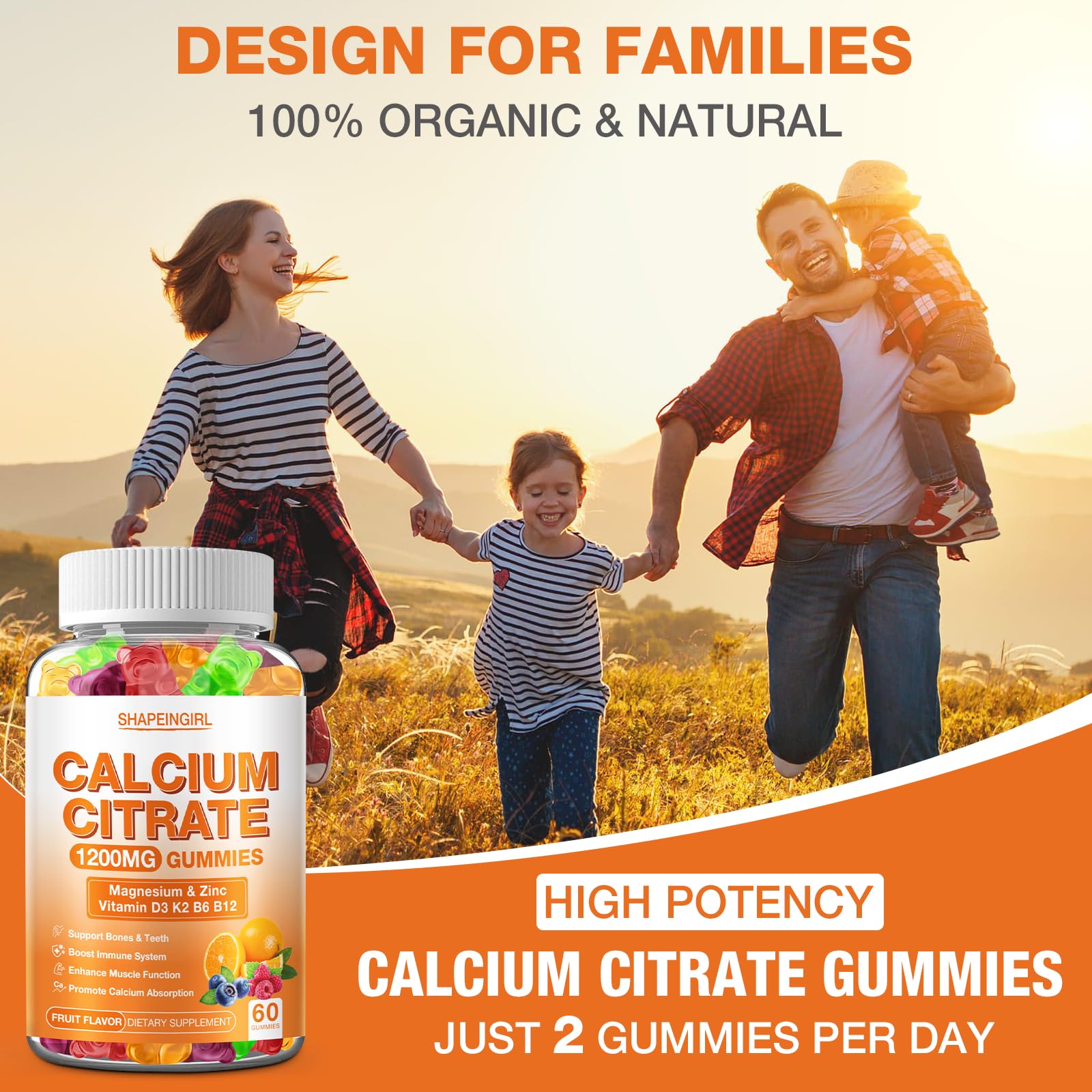 SHAPEINGIRL Calcium Citrate Gummies close-up of gummy shape