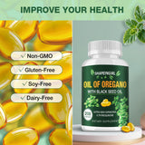 SHAPEINGIRL Organic Oregano Oil Capsules on a wooden table
