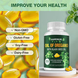 SHAPEINGIRL Organic Oregano Oil Capsules with measuring spoon