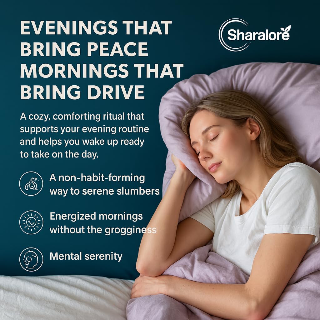 Sharalore 13-in-1 Natural Sleep Aid Capsules on a wooden table