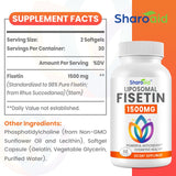 Sharoaid Liposomal Fisetin 1500mg softgels with fresh fruits