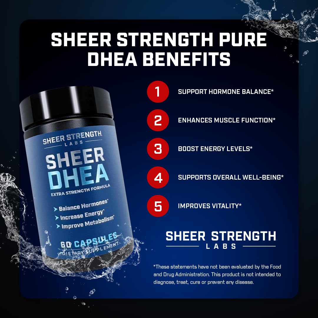 Sheer Strength Labs DHEA 100mg supplement bottle
