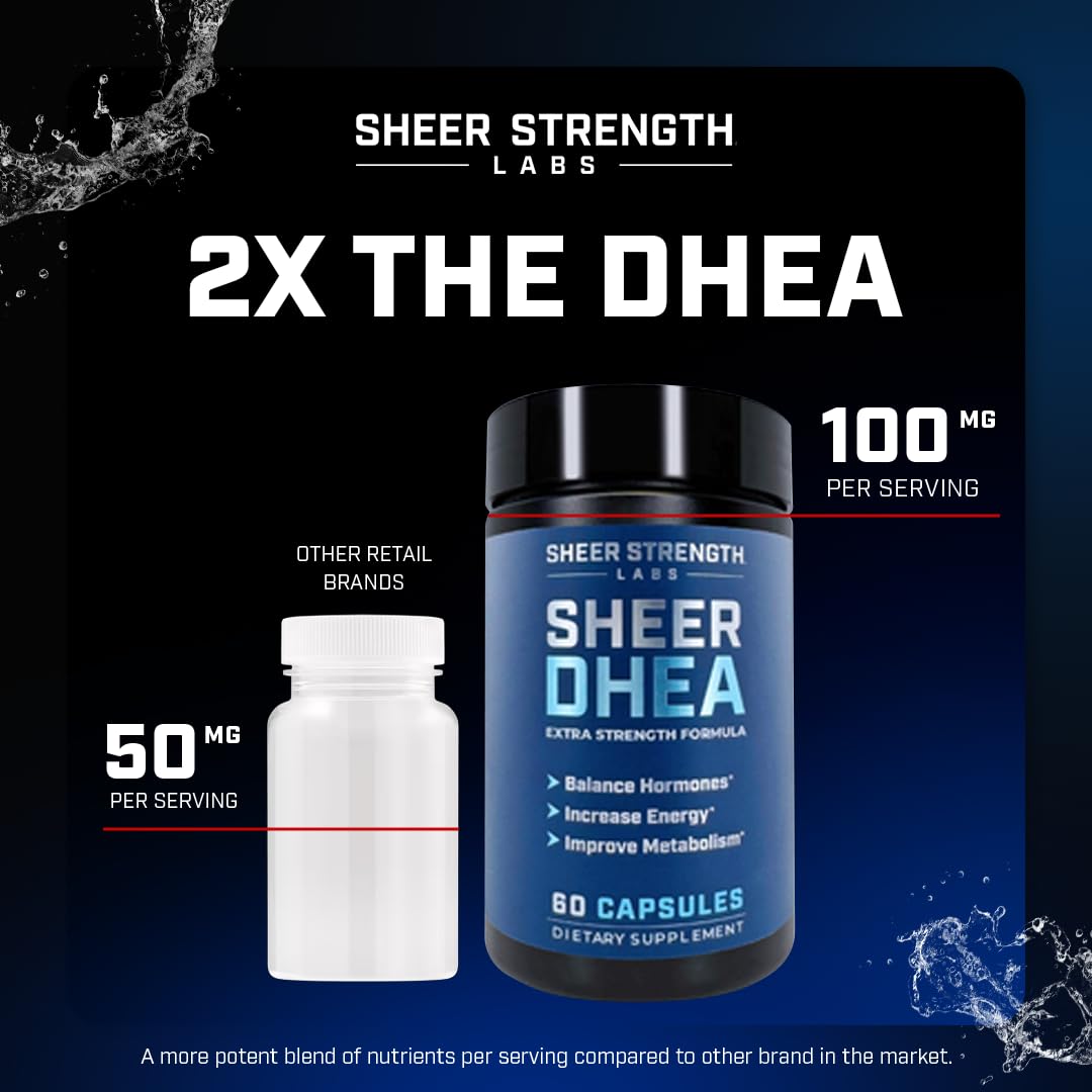 Sheer Strength Labs DHEA 100mg supplement capsules