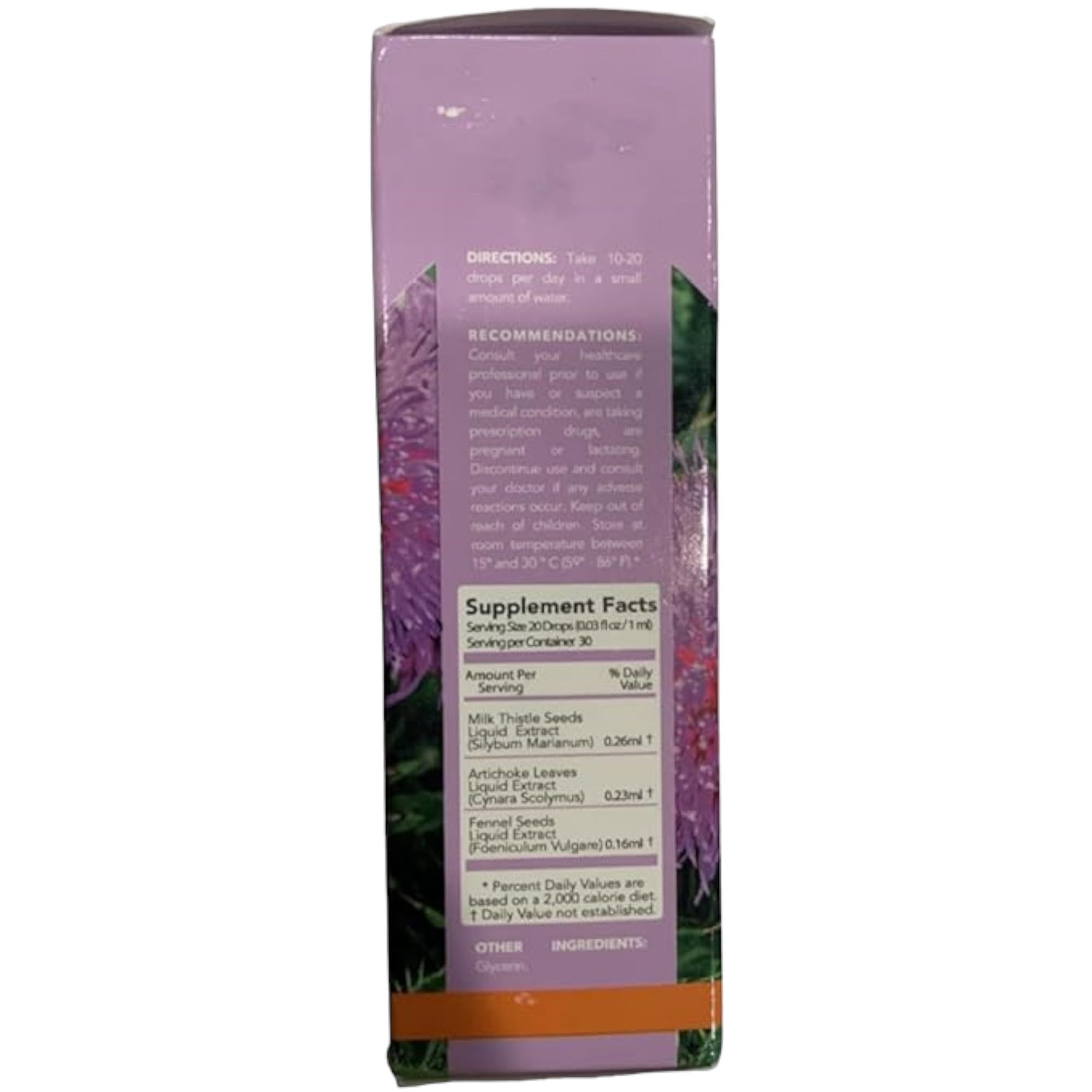 Sheló NABEL Milk Thistle ingredients list on packaging