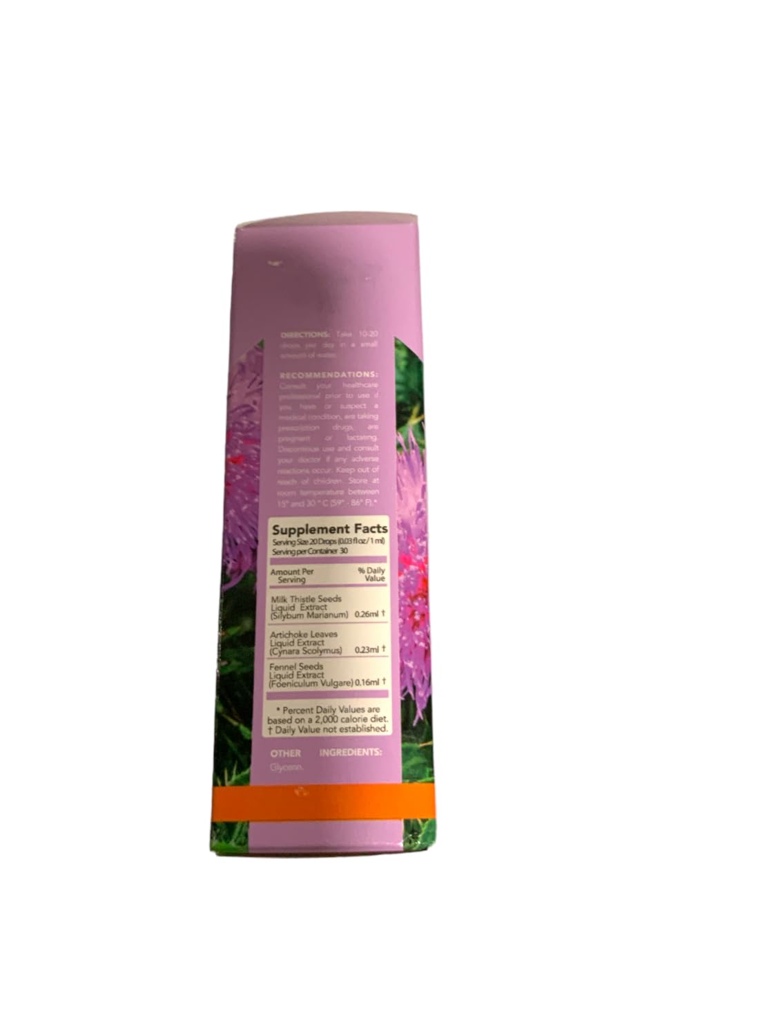 Sheló NABEL Milk Thistle Liquid Extract side view