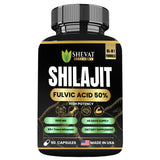 SHEVAT VITAMINS Shilajit Capsules 500mg bottle front view