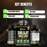 SHEVAT VITAMINS Shilajit Capsules 500mg capsules on a table
