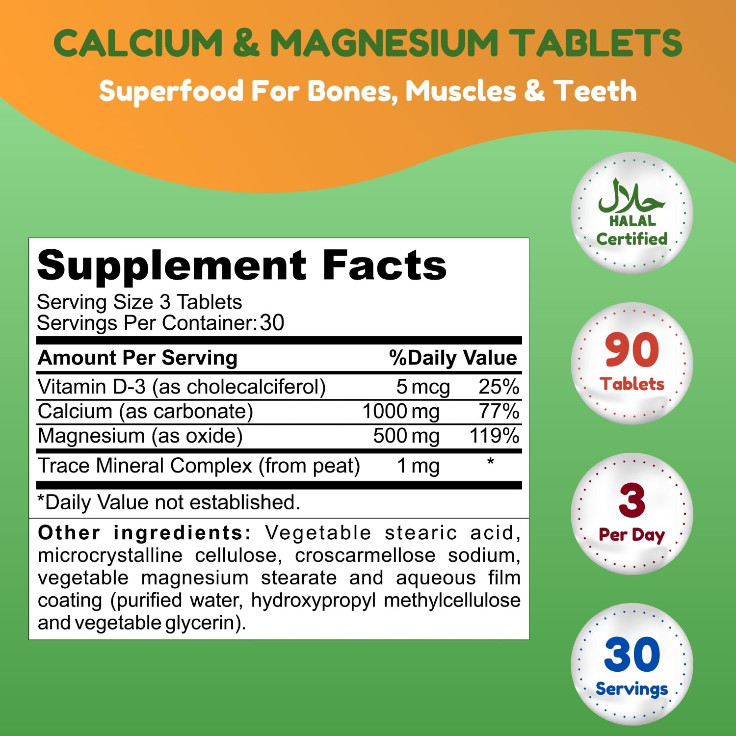 SHIFAA NUTRITION Calcium Magnesium Vitamin D3 Supplement side view