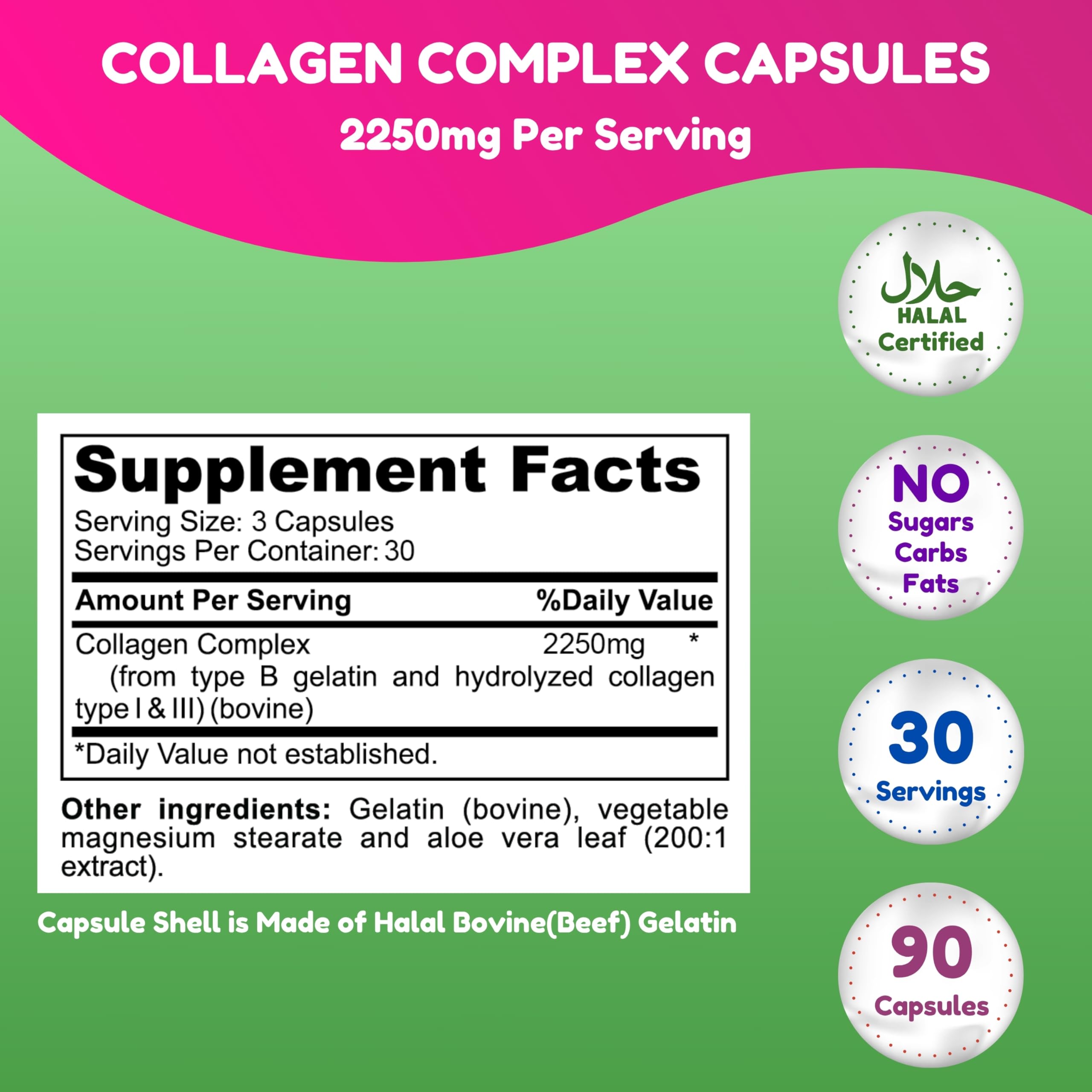 SHIFAA NUTRITION Collagen Peptides Complex bottle side view