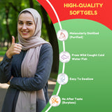 SHIFAA NUTRITION Double Strength Halal Fish Oil on a kitchen counter