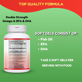 SHIFAA NUTRITION Double Strength Halal Fish Oil packaging and capsules