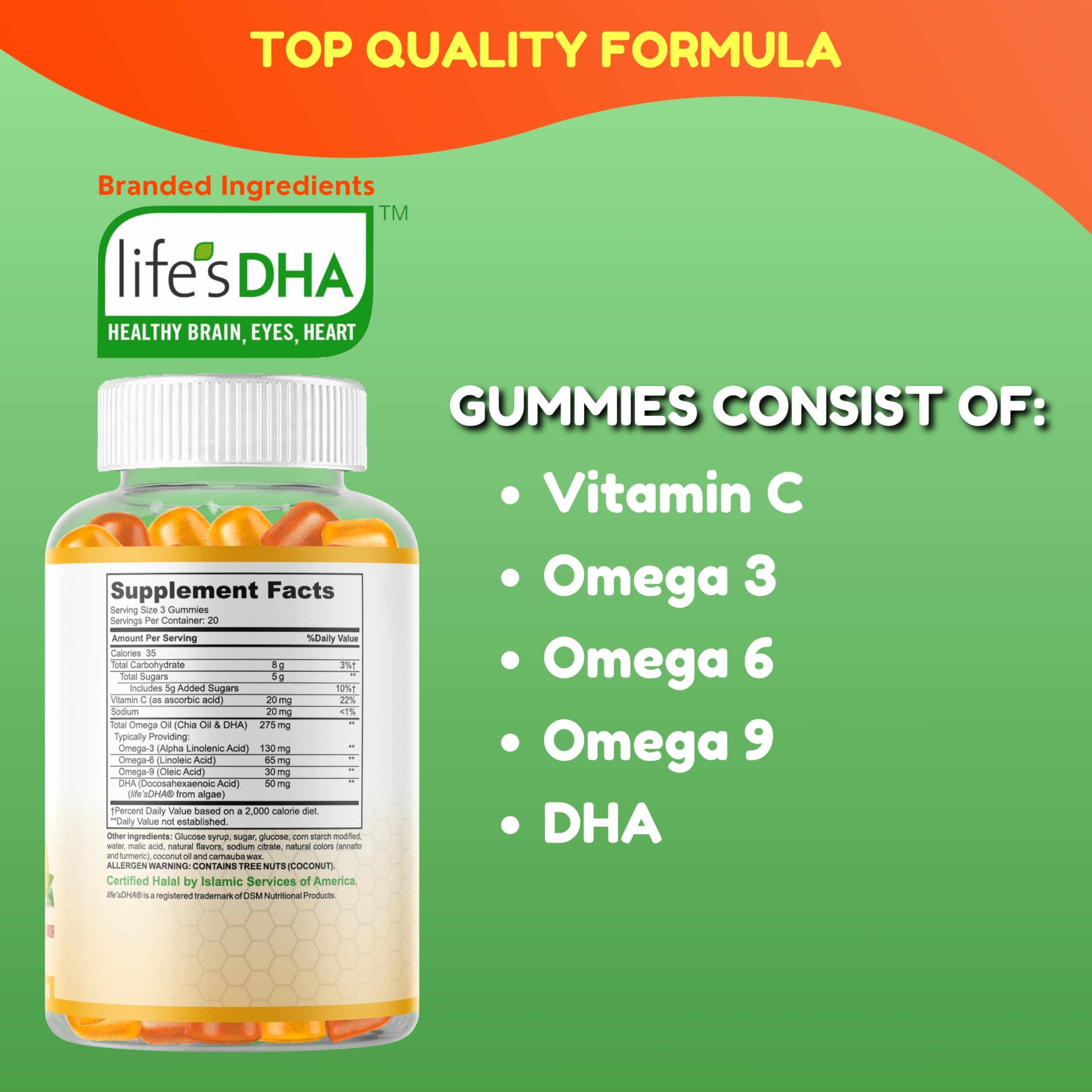 SHIFAA NUTRITION Omega 3-6-9 Gummies with a glass of water