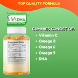 SHIFAA NUTRITION Omega 3-6-9 Gummies with a glass of water