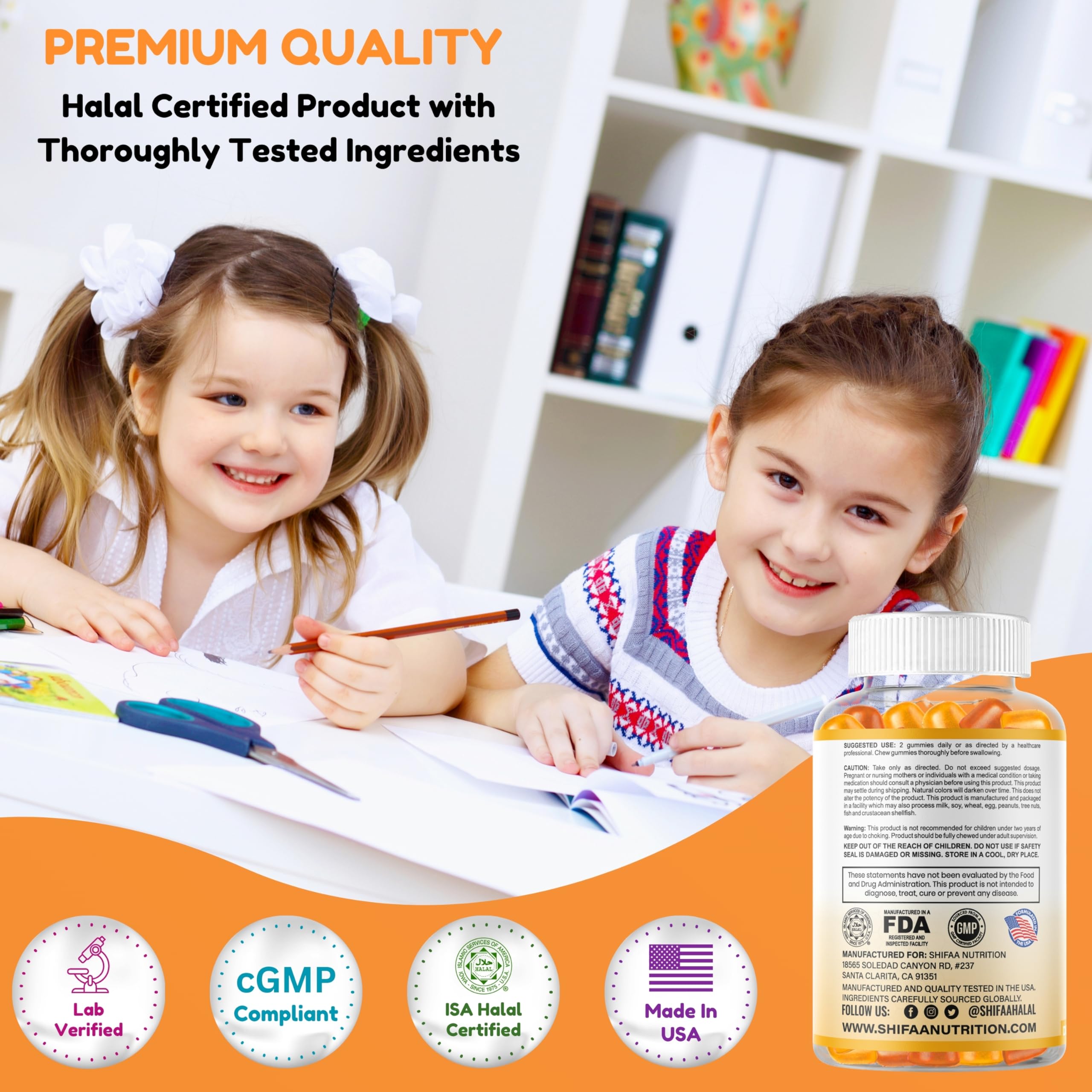 SHIFAA NUTRITION Omega-3 Kids Gummies side view