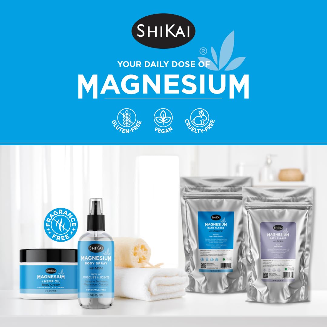 ShiKai Magnesium Body Ease Spray packaging with ingredients list