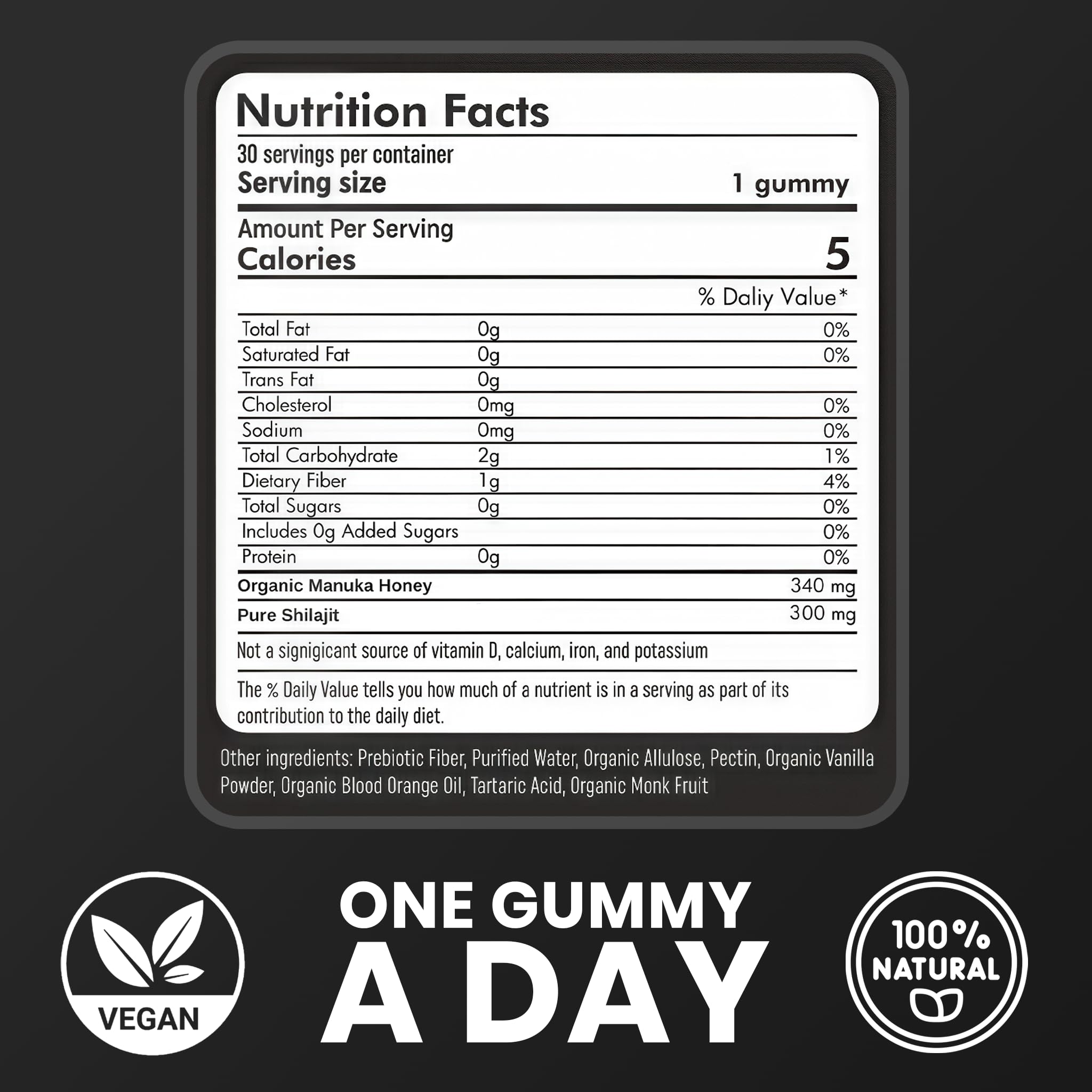 Shilajit Gummies on a wooden table