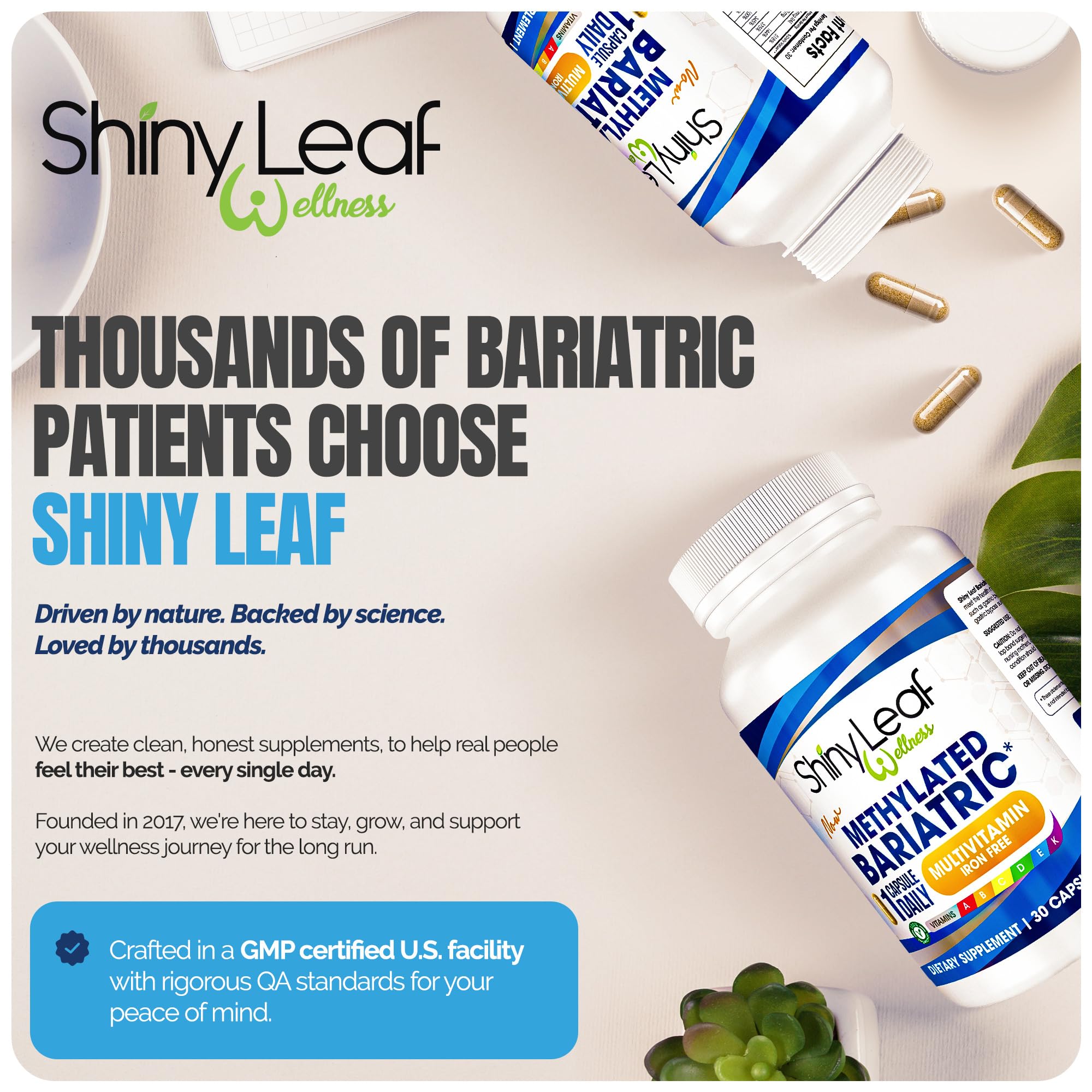 Shiny Leaf Bariatric Multivitamin 100g with measuring spoon
