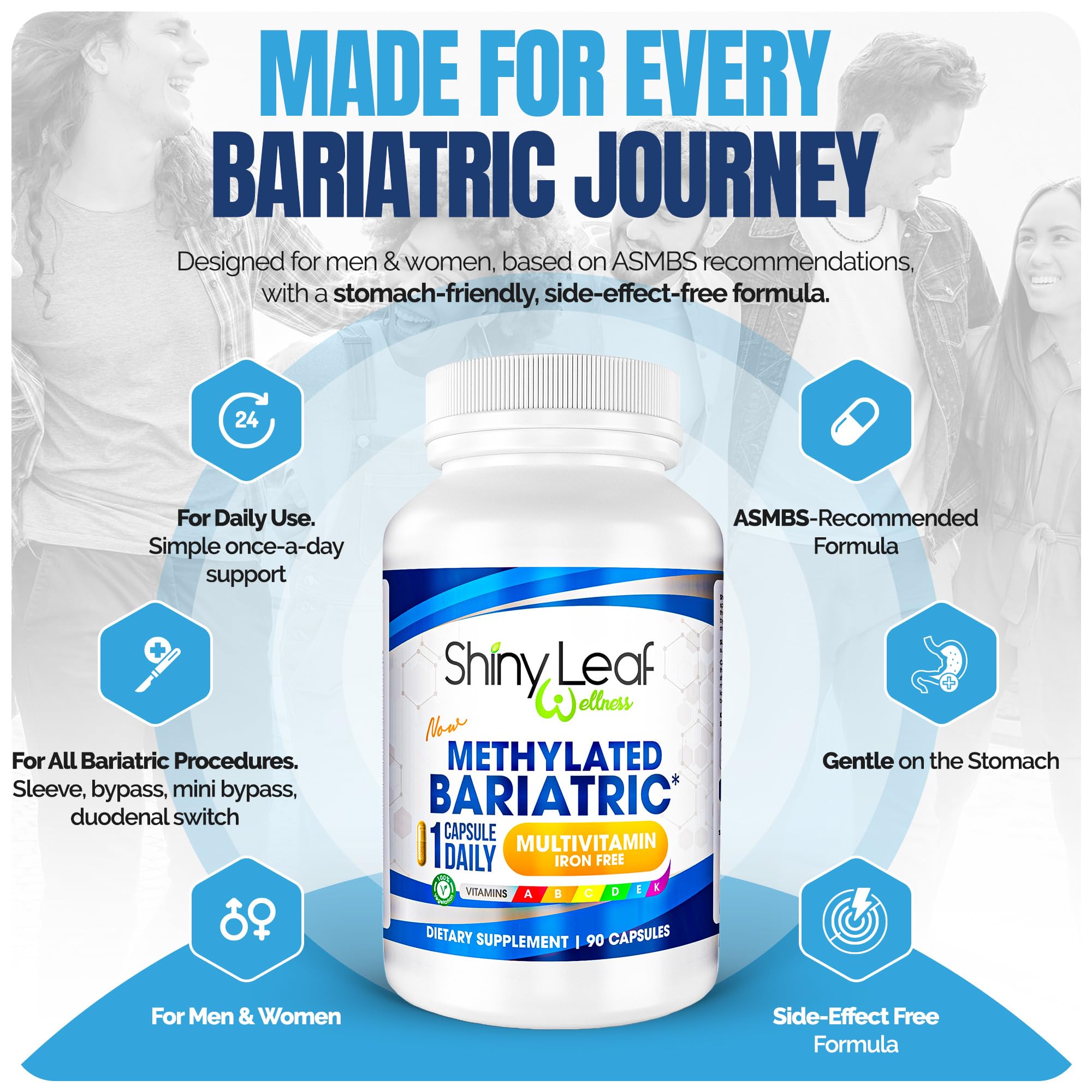 Shiny Leaf Bariatric Multivitamin on a kitchen counter