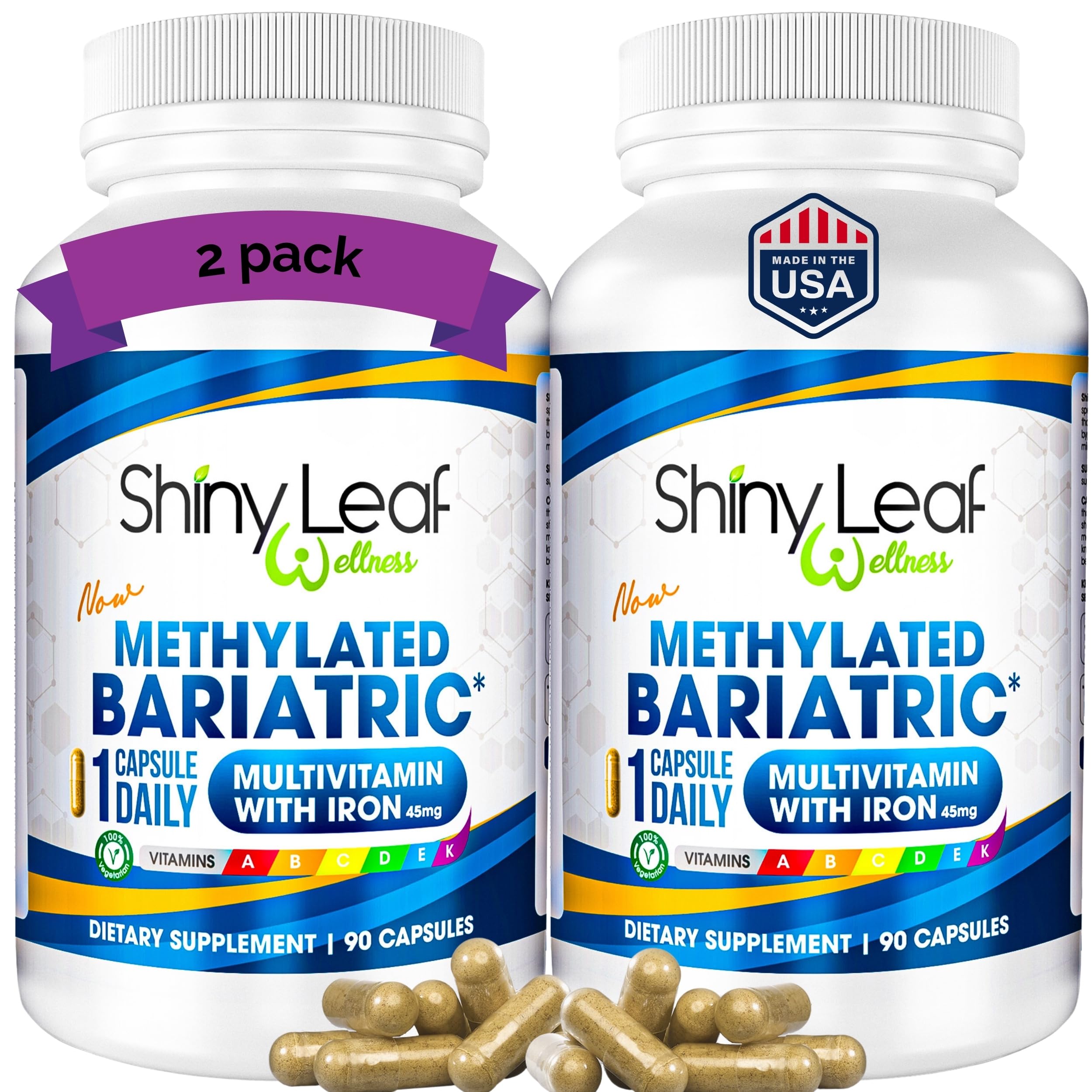 Shiny Leaf Bariatric Multivitamin with Iron 45mg front view