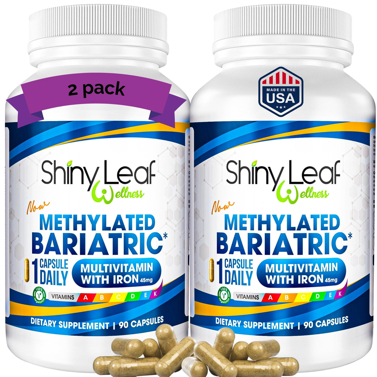 Shiny Leaf Bariatric Multivitamin with Iron 45mg front view