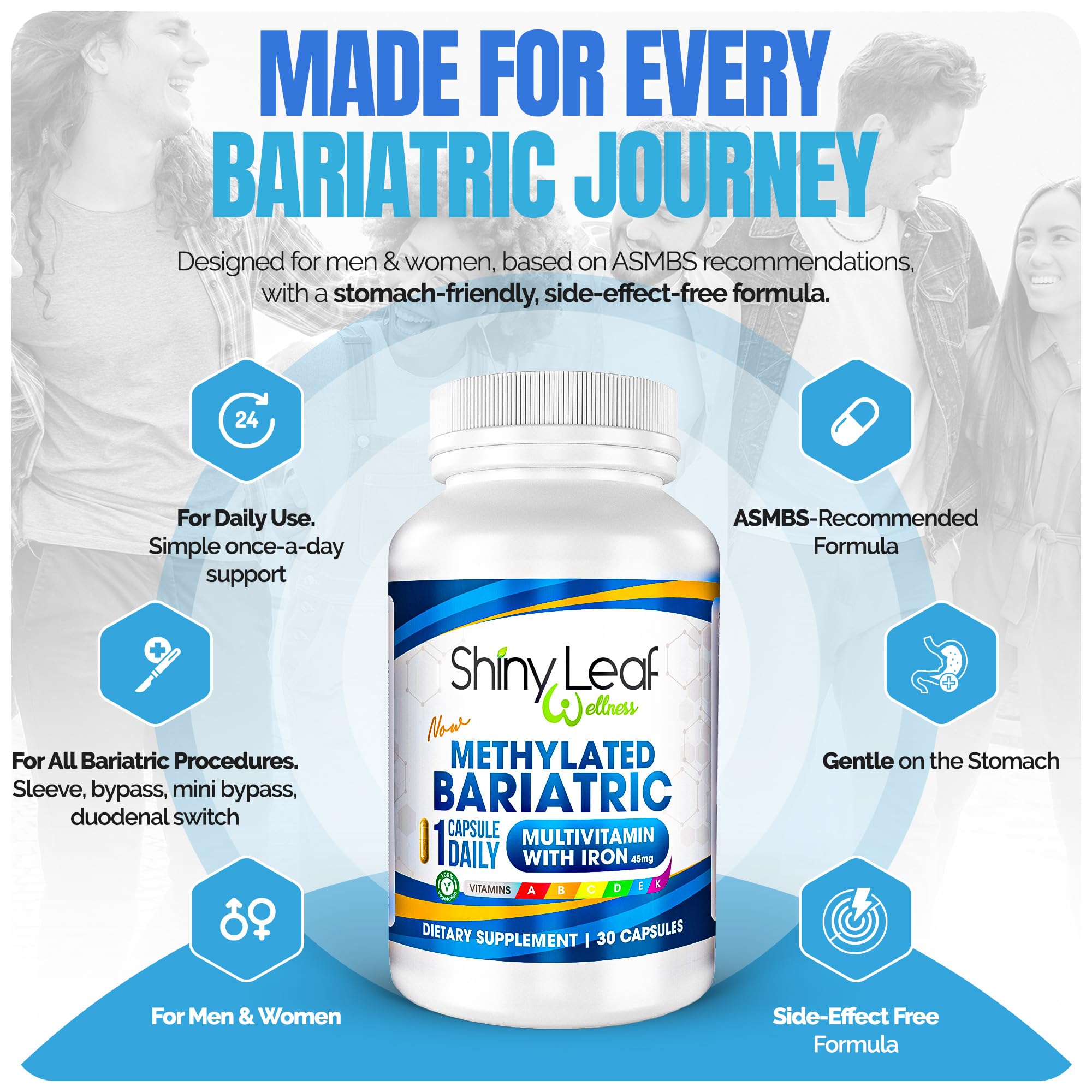 Shiny Leaf Bariatric Multivitamin with Iron 45mg ingredients list