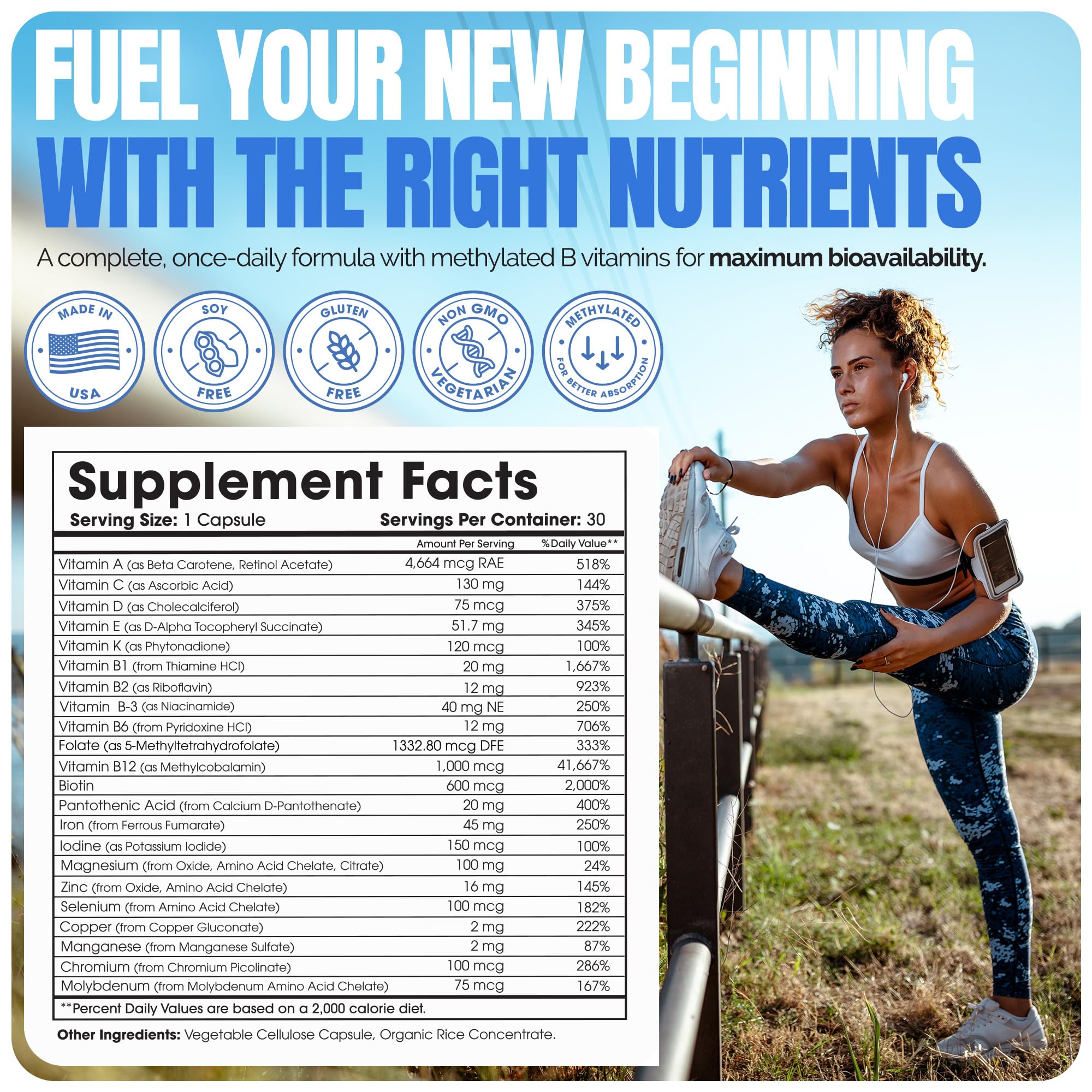 Shiny Leaf Bariatric Multivitamin with Iron 45mg side view