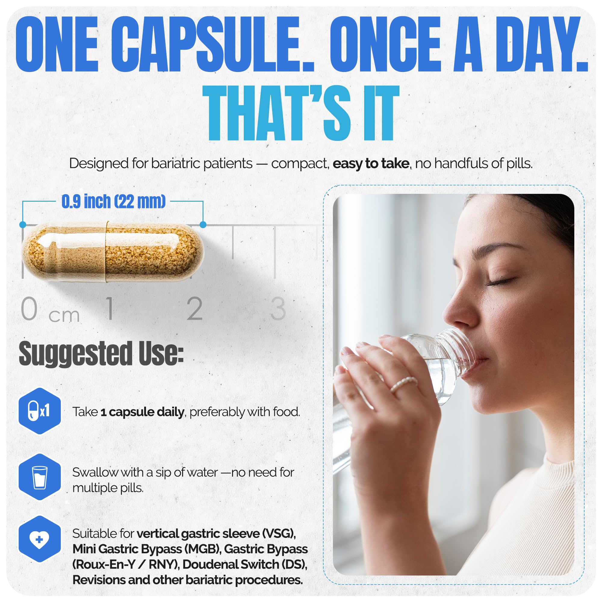 Shiny Leaf Bariatric Multivitamin with Iron 45mg side view