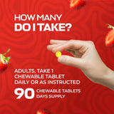 Shiny Leaf CoQ10 100mg chewable supplements with a natural strawberry flavour