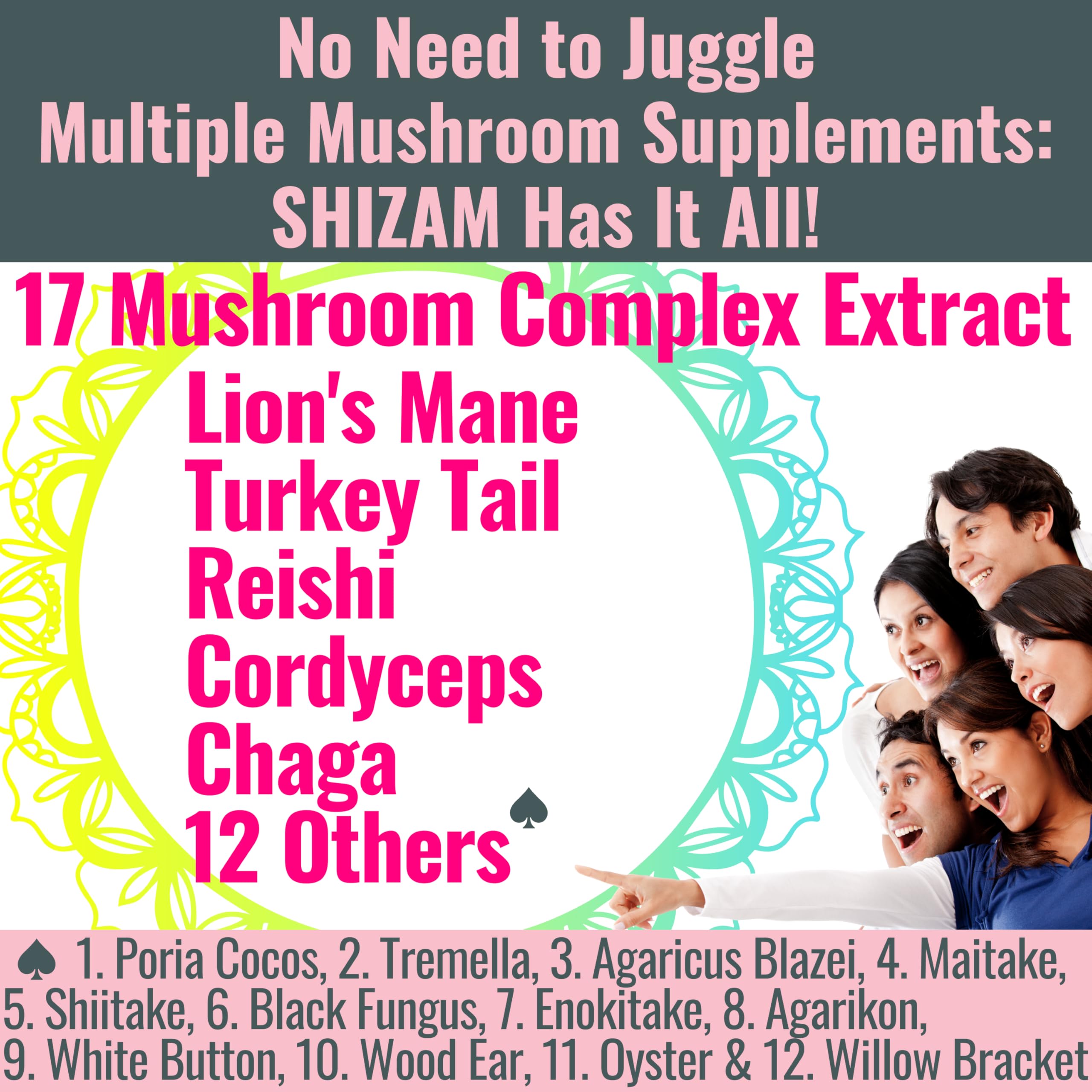 SHIZAM 17 Mushroom Complex Gummies side view